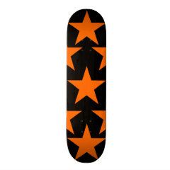 Orange and Black Super Stars Pattern Skate Board Decks