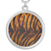 Orange And Black Tiger Print Rug Photo necklace