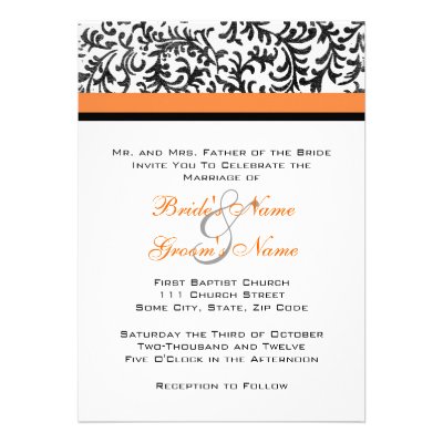 Orange and Black Wedding Invitation