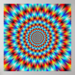 Orange and Blue Chrysanthemum Poster