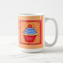 Orange and Blue Cupcake Mug mugs
