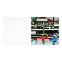 Orange and Blue Kayaks Mystic CT Custom Photo Card