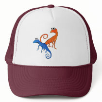 Orange and Blue Lizards Hat