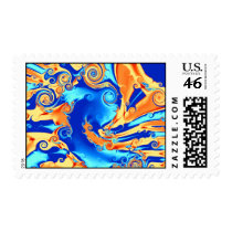 Orange and Blue postage