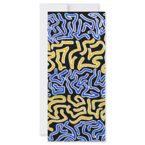 Orange and Blue scribble on black background Full Color Rack Card