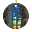 Orange and Blue Stained Glass ornament