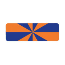 Orange and Blue Starburst Custom Return Address Labels