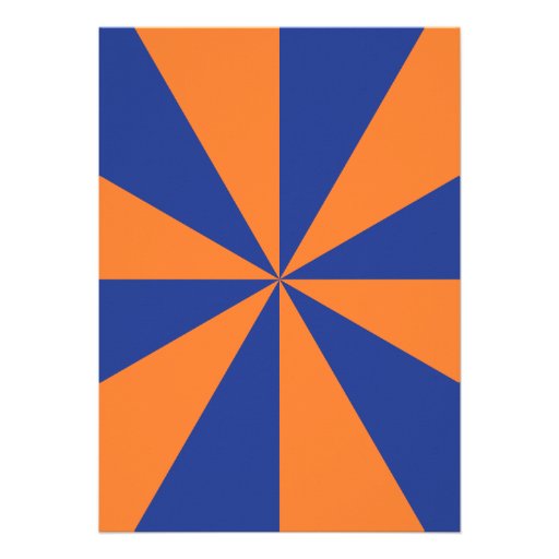 Orange and Blue Starburst Personalized Invite