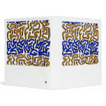 Orange and blue string doodle design binders