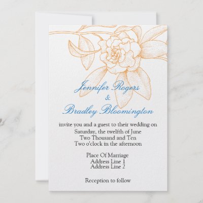 Orange And Blue Wedding Invitations by TDSwhite
