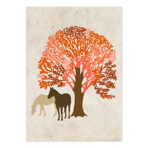 Orange and Brown Autumn Horses Business Card (back side)