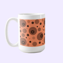 Orange and Brown Circles and Dots mugs