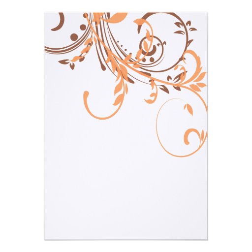 Orange and Brown Double Floral Wedding Invitation