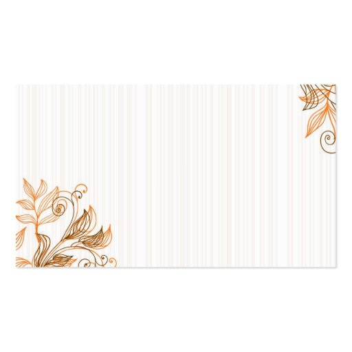 Orange and Brown Floral Table Place Cards Business Card Templates (back side)