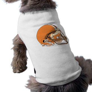 Orange and brown football helmet petshirt