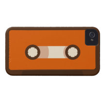 Orange and Brown Retro Cassette Tape iPhone 4 Covers