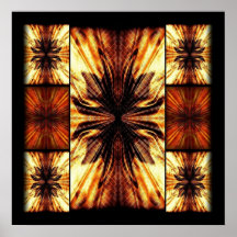 Orange And Brown Retro Pattern Print
