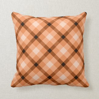 Orange And Brown Tartan Plaid Pattern Pillow