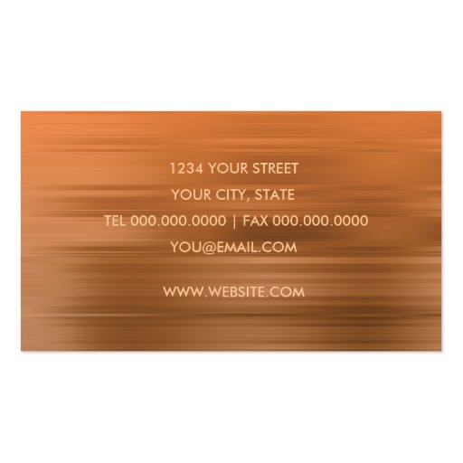 Orange and Copper Stripe Business Card (back side)