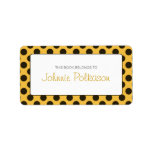 Orange and Dark Brown Polka Dot Bookplate labels