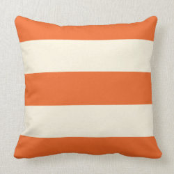 Orange and Ecru Stripe Pillow