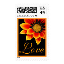Orange and Gold Daisy Wedding Stamp