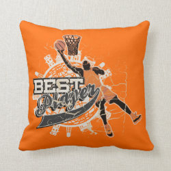 Orange and Gray Basketball American MOJO Pillow