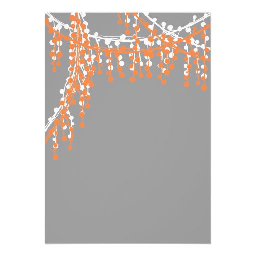 Orange and Gray Beaded Wedding Invitation
