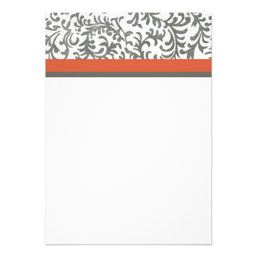 Orange and Gray Wedding Invitation
