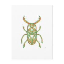 Orange and Green Beetle Postcard