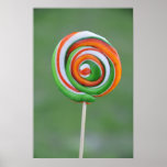Orange and green lollipop poster