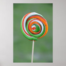 Orange and green lollipop poster
