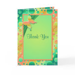 Orange and Green Polka Dot Thank You Card