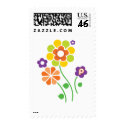 Orange and Green Summer Flowers postage
