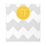 Orange and Grey Chevron Notepad