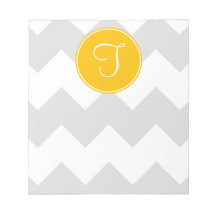 Orange and Grey Chevron Notepad