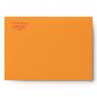 Orange and Hot Pink A-7 Envelope envelope