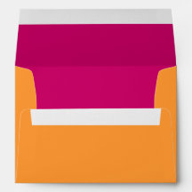 Orange and Hot Pink A-7 Envelope