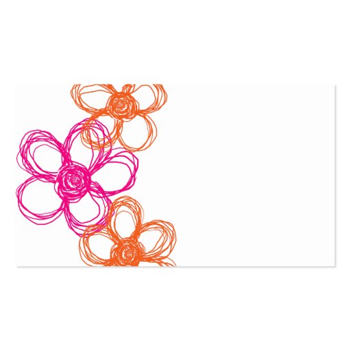 Orange and Hot Pink Wildflower Wedding Planner Business Card Template (back side)