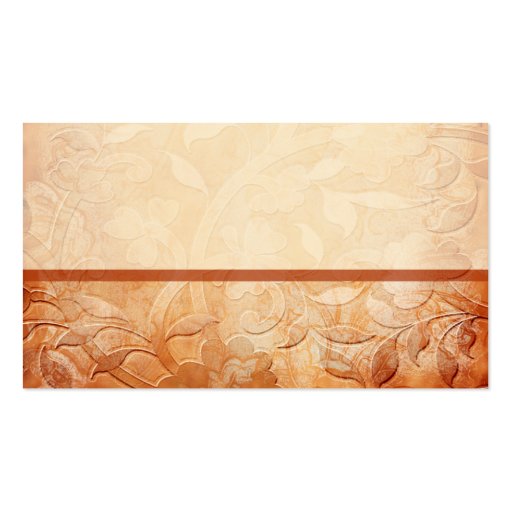 Orange and Ivory Floral Placecards Business Card Templates (back side)