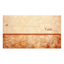 Orange and Ivory Floral Placecards Business Card Templates