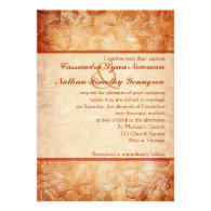 Orange and Ivory Floral Wedding Invitation