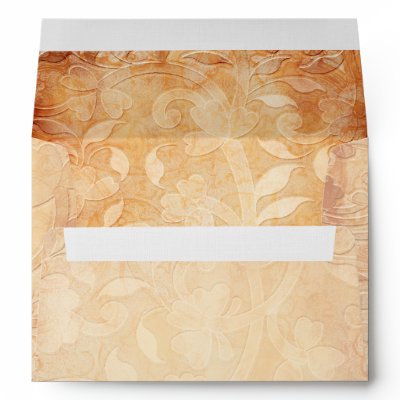 Orange and Ivory Personalized A7 Envelope