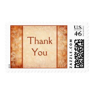 Orange and Ivory Thank You Postage