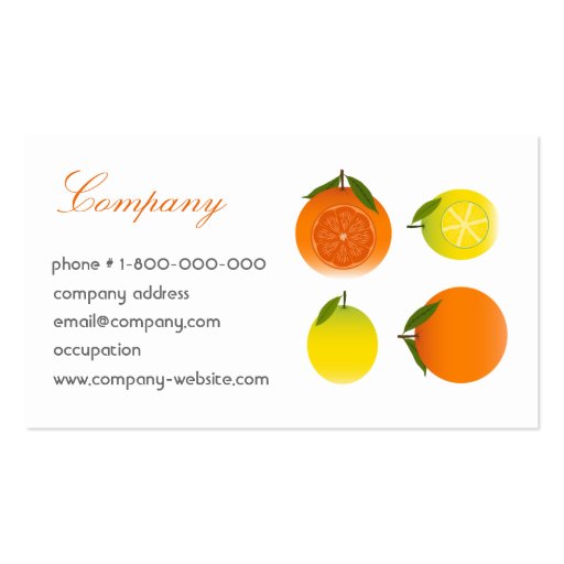 Orange and Lemon Business Card