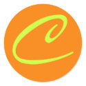 ORANGE AND LIME MONOGRAM INITIAL C stickers