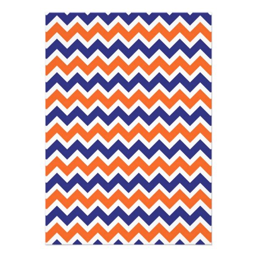 Orange and Navy Chevron Nurse Graduation Invite RN