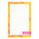 Orange and Pink Ferns Foliage Stationary Stationery Paper