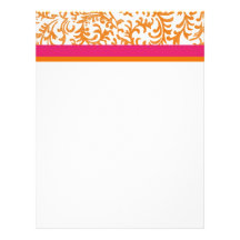 Orange and Pink Floral Pattern Letterhead