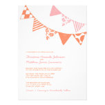 Orange and Pink Fun Flags Wedding Invitations